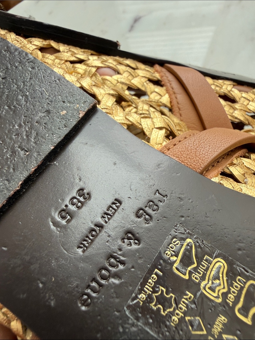 rag & bone Tan and Gold Woven Mary Jane Flats - Picture 9 of 10